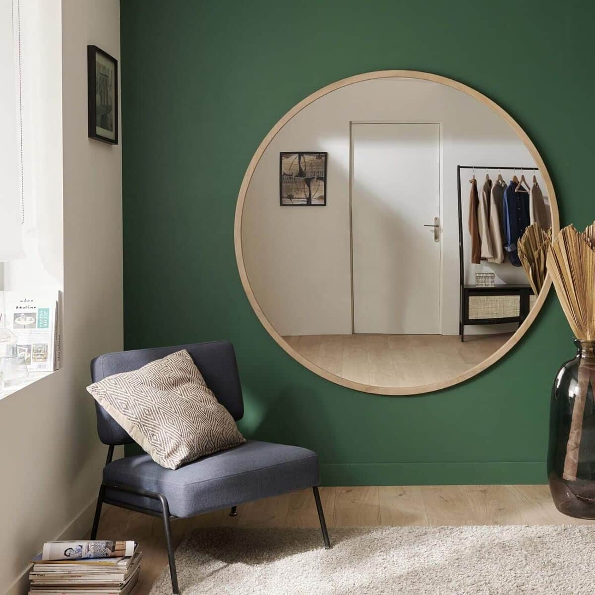 Avis sur le miroir XXL rond en chêne 150 cm Fab
