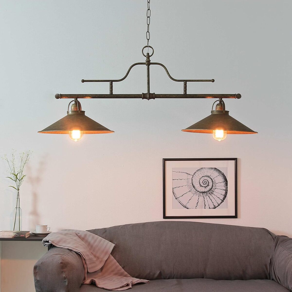 Avis : suspension antique Country Made Italy en laiton bronzé