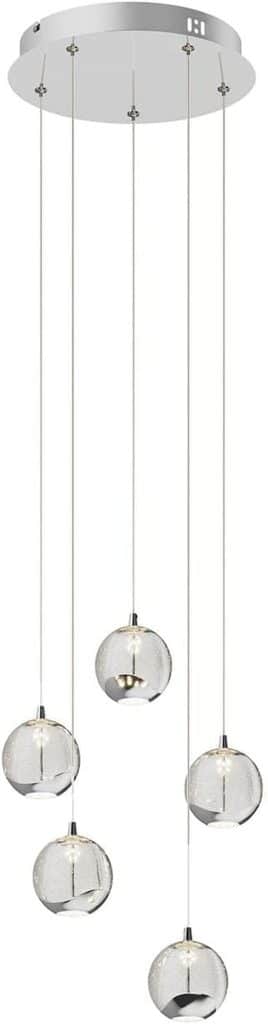 Test de la suspension Hayley à 5 lampes en verre moderne