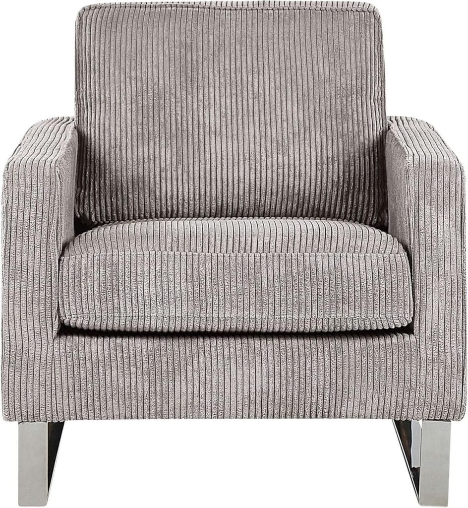 Test : fauteuil en velours côtelé gris Beliani