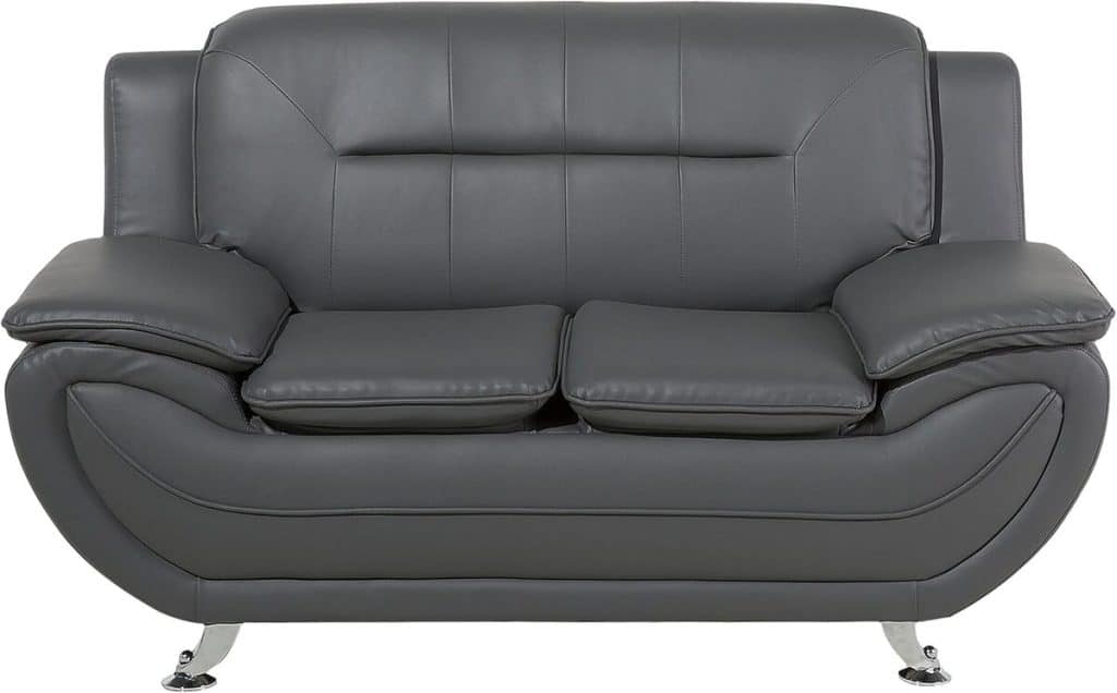Avis : canapé design Beliani 2 places en cuir PU gris