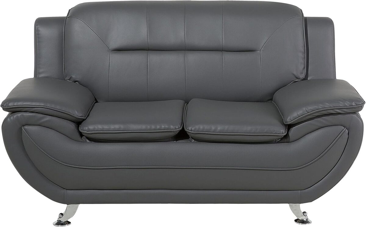 Avis : canapé design Beliani 2 places en cuir PU gris