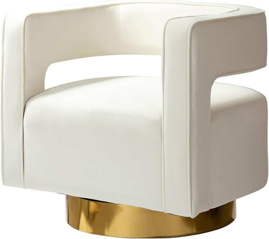 Avis : fauteuil pivotant Hulala Home en velours blanc