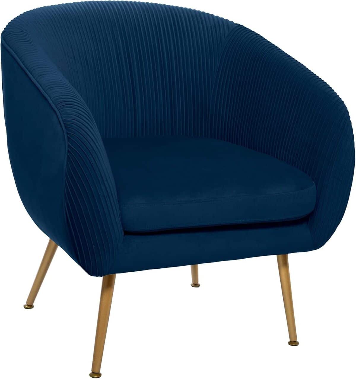 Avis : fauteuil Solaro bleu en velours plissé Atmosphera