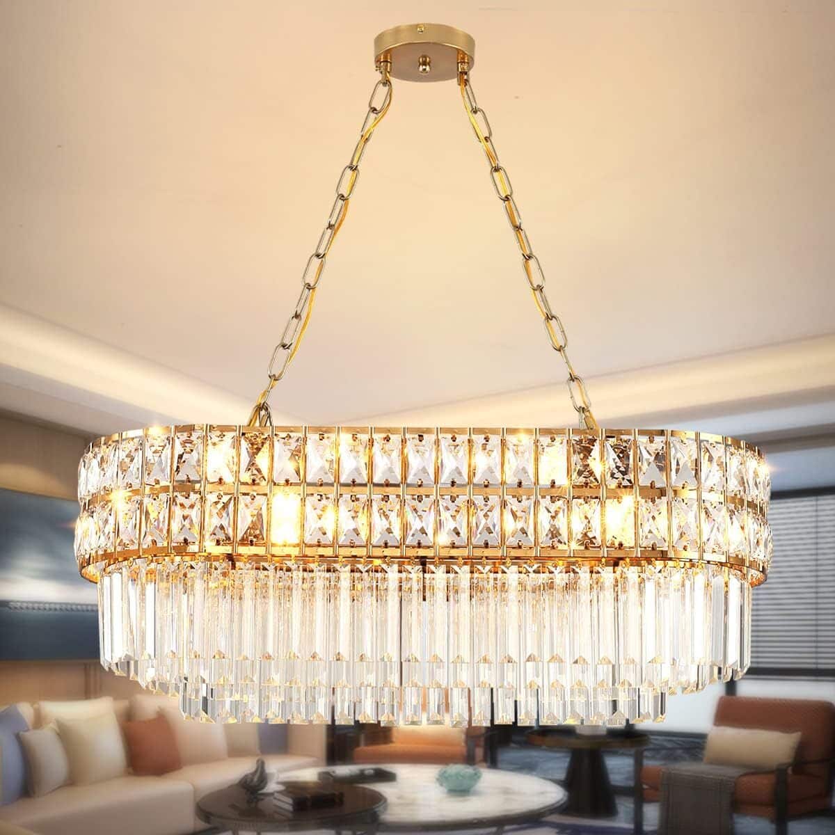 Avis : lustre moderne AOOCHOK en cristal finition or