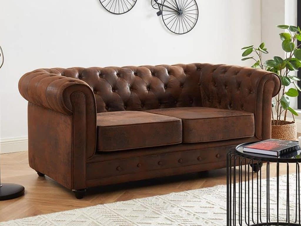 Avis sur le canapé Chesterfield 2 places en microfibre