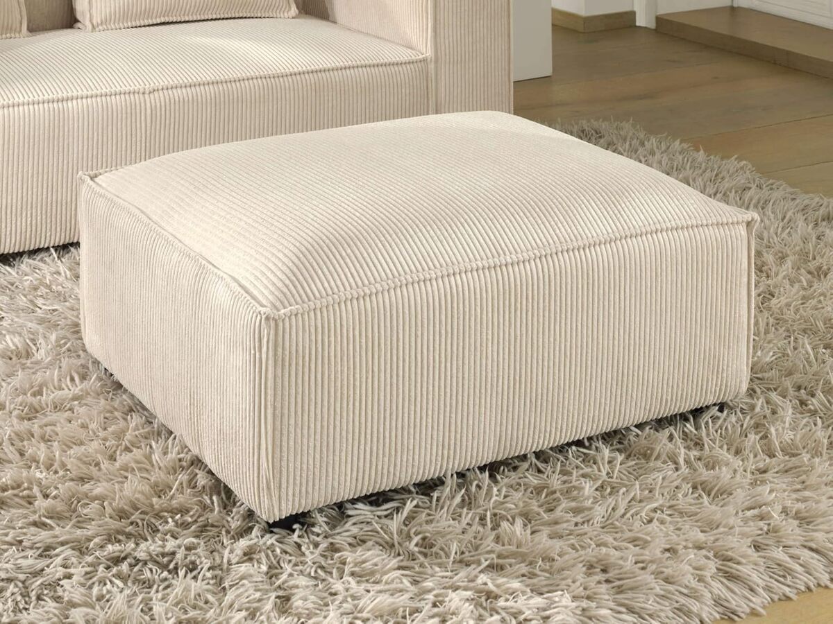 Avis sur le pouf Stella en velours côtelé beige de Lisa Design
