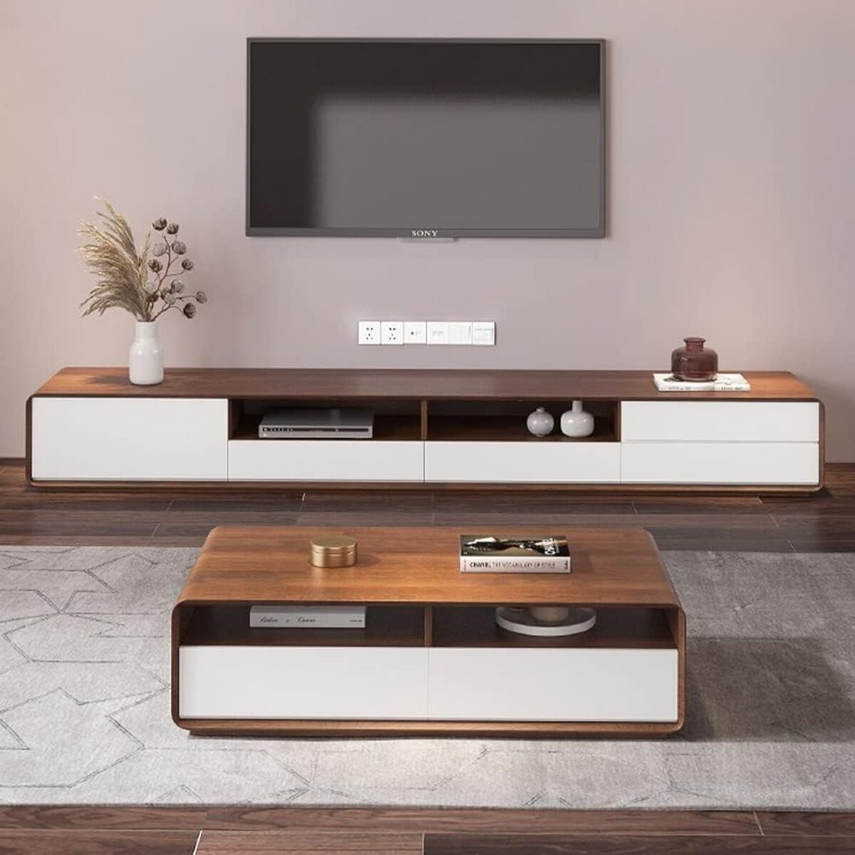 Test du meuble TV moderne POVISON : praticité et style sans assemblage