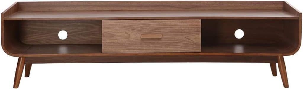 Test du meuble TV vintage Hallen en bois de noyer par Miliboo