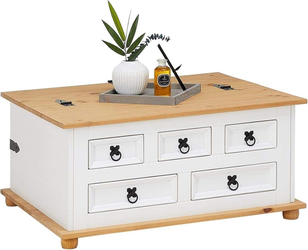 Test : table basse Idimex Tequila 5 tiroirs en bois