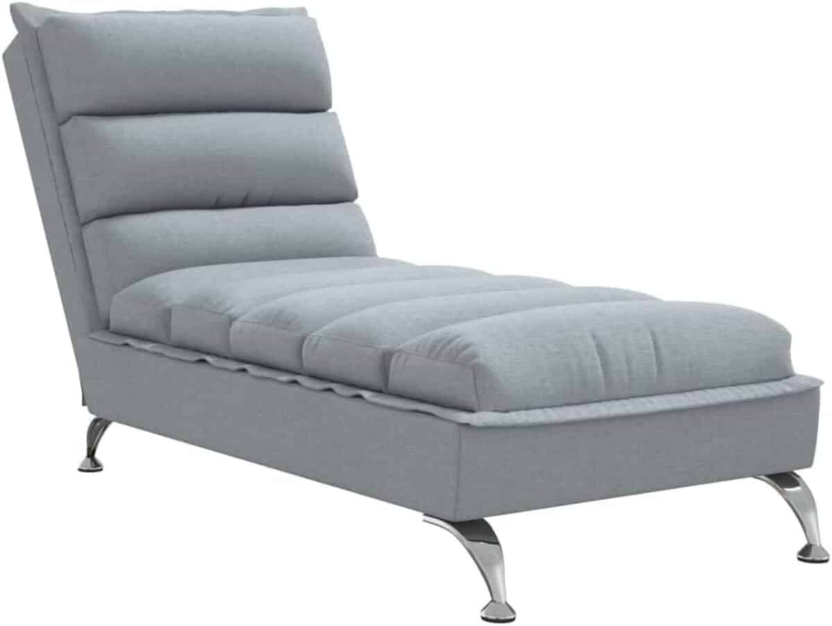 Test vidaXL : chaise longue moderne avec coussins gris clair