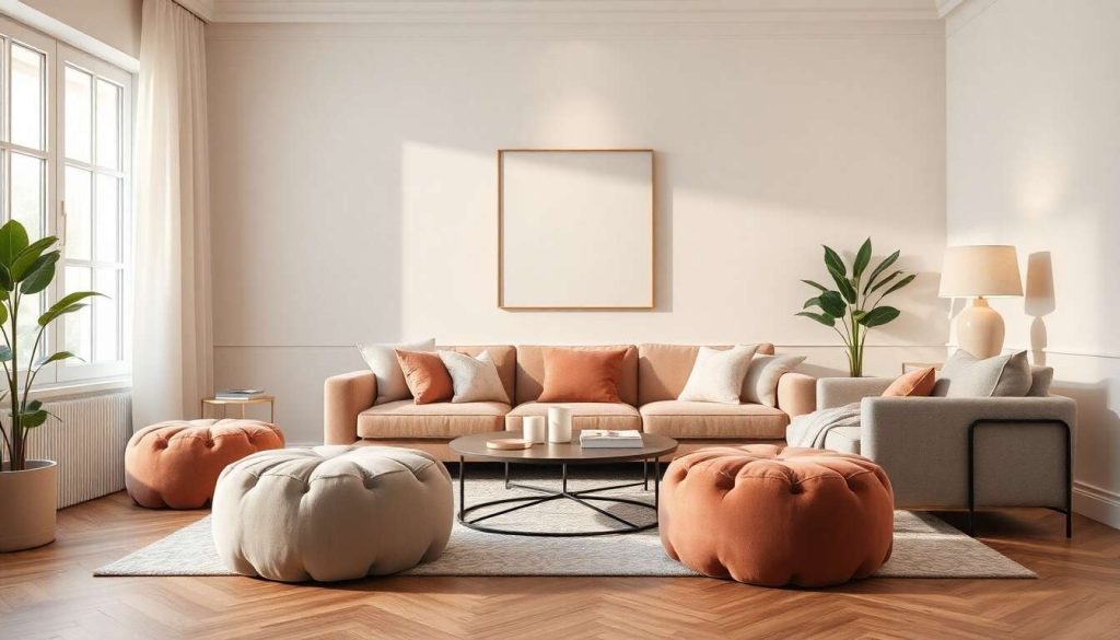 Comment agencer votre salon avec des poufs élégants