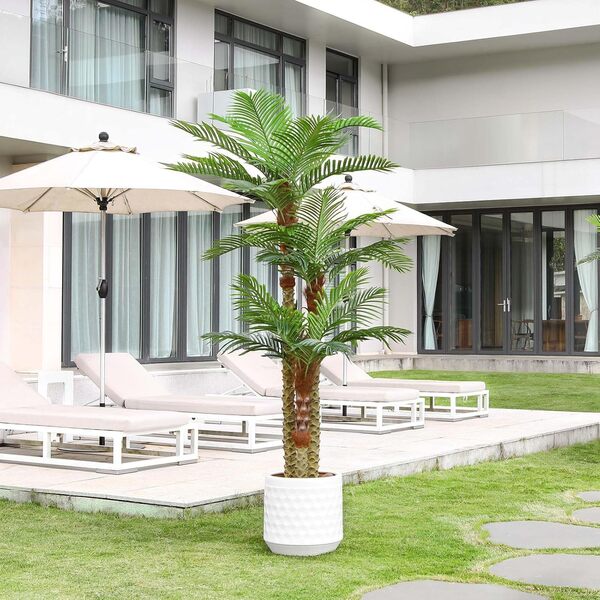 SOGUYI Palmier Plante Artificielle Exterieur, 240cm Résistant aux UV Faux Palmier Tropical, Grande Palmier Artificiel pour Patio Extérieur, Bord de Piscine, Pelouse, Porche Décoration