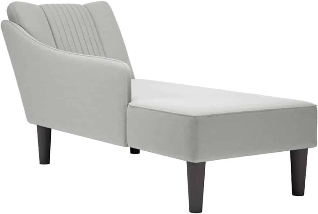 Avis canditree chaise longue méridienne velours gris clair