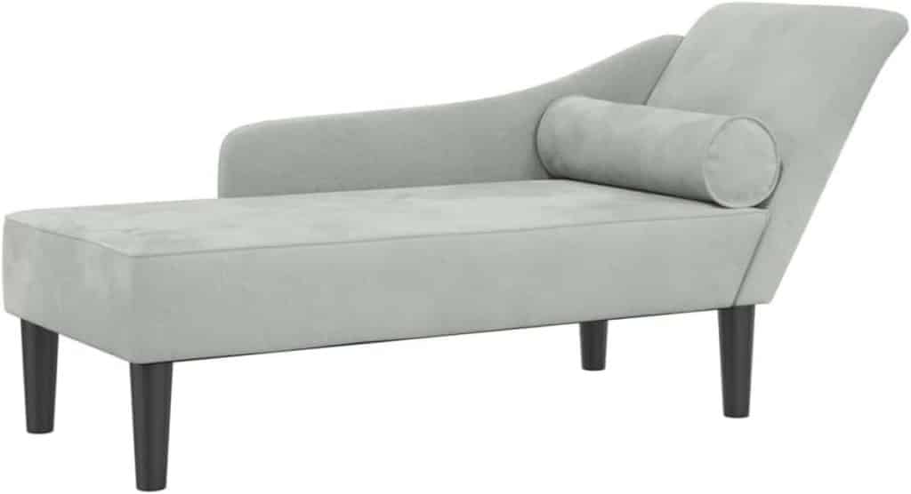 Avis sur la chaise longue gris clair velours vidaXL