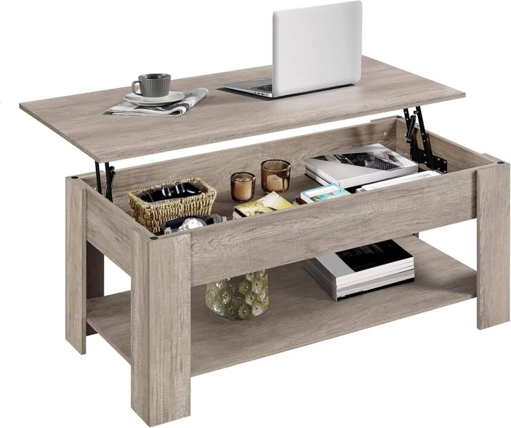 Test : table basse relevable Yaheetech gris, style industriel