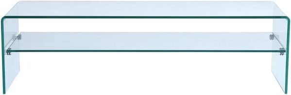 Vente-unique - Meuble TV STILEOS - 1 Niche - Verre trempé