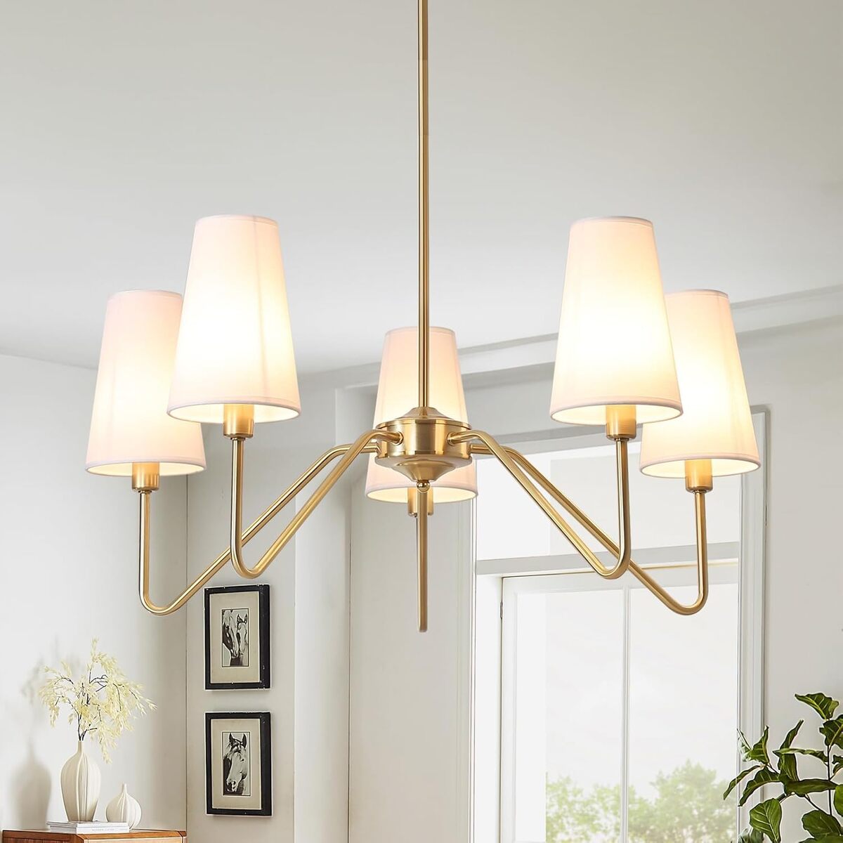 Avis : lustre ZenithBeam Or 5-Light pour un salon moderne