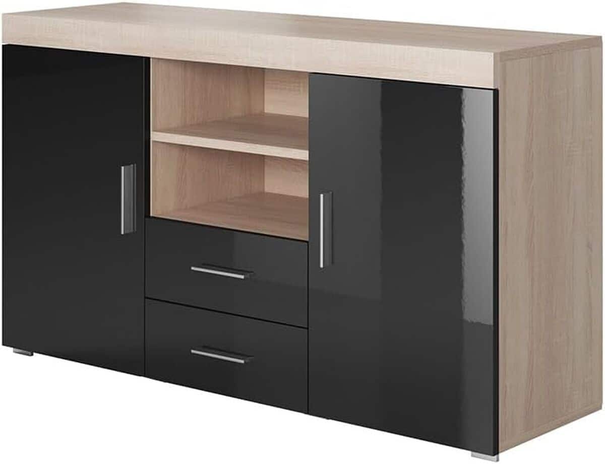 Test : buffet bahut Roque de MB Muebles Bonitos, design Sonoma et Nero brillants