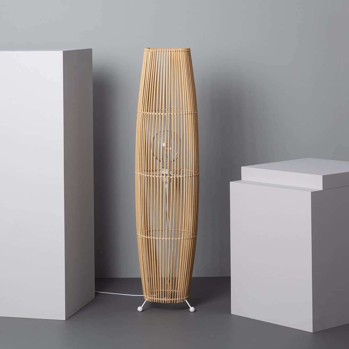 Test du lampadaire bambou Komu E27 par Ledkia Lighting