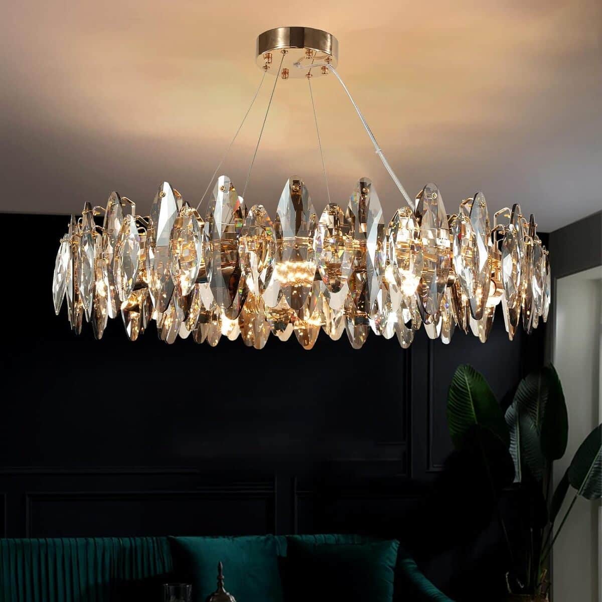 Test du lustre moderne AHXIAOZN en cristal LED 9xE14