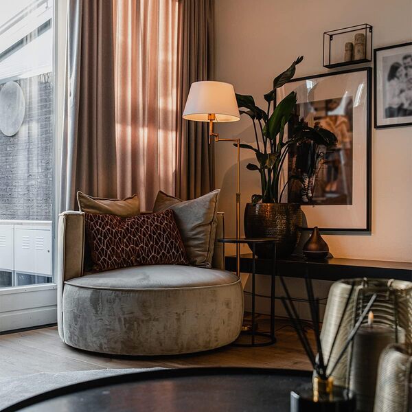 Qazqa ladas - Lampe sur pied bras articulé - 1 lumière - H 1500 mm - Bronze - Moderne - éclairage intérieur - Salon I Chambre