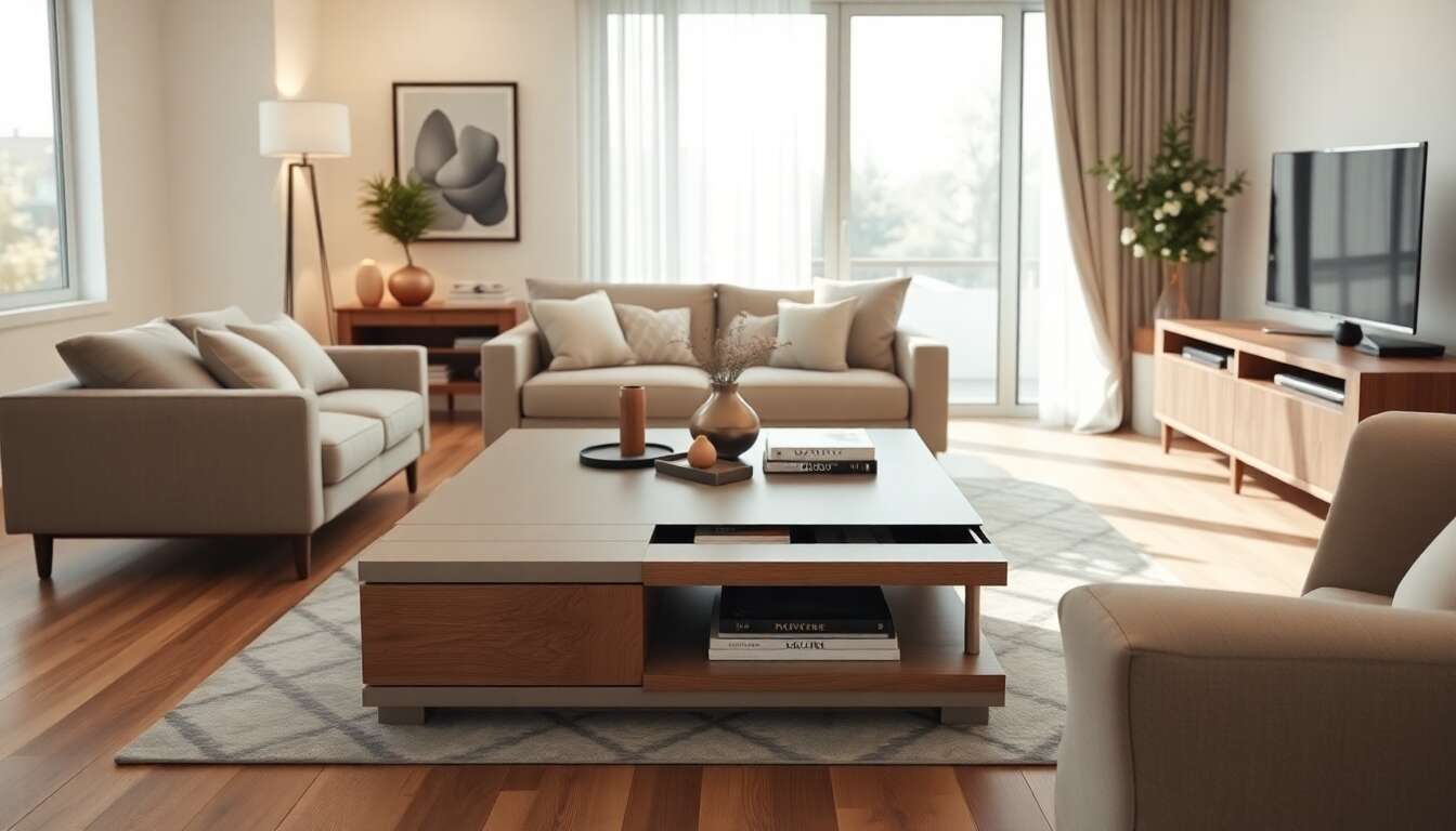 Comprendre l'int&eacute;r&ecirc;t d'une table basse avec rangements