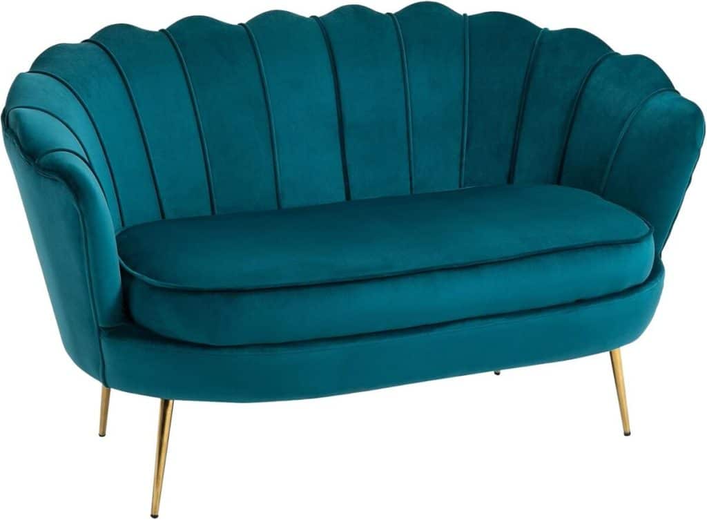 Avis : canapé coquillage velours HOMCOM 2 places élégant et confortable
