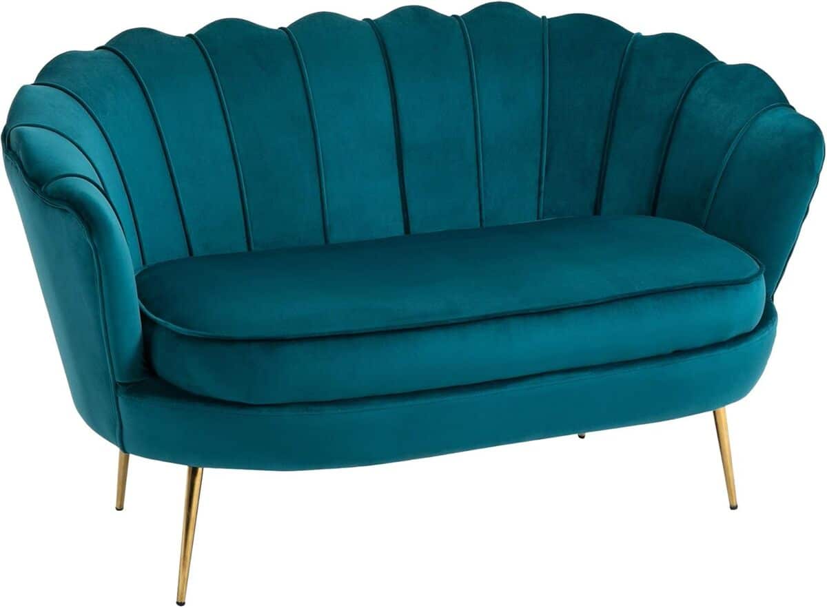 Avis : canapé coquillage velours HOMCOM 2 places élégant et confortable