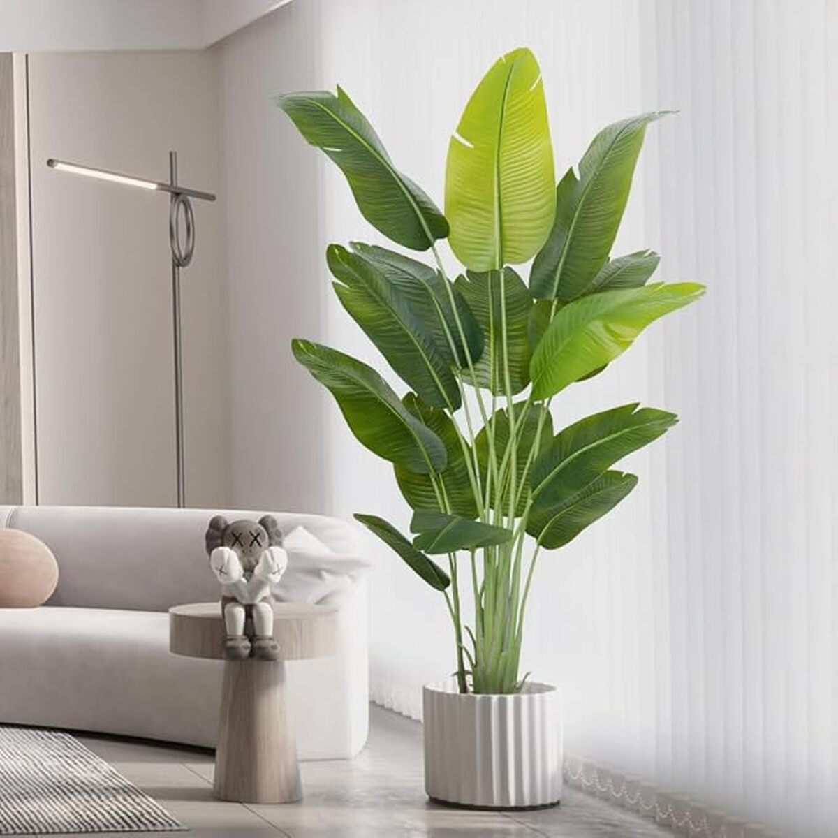 Avis sur la plante artificielle ZEEOZE oiseau de paradis 200 cm avec pot blanc