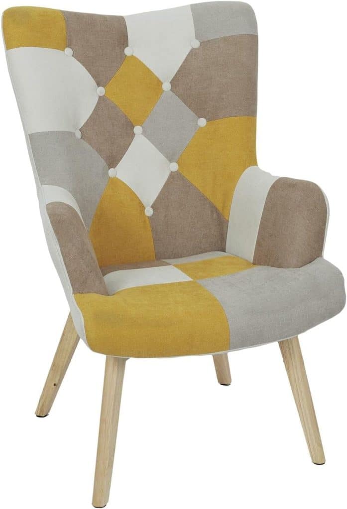 Avis sur le fauteuil scandinave patchwork Home Deco Factory : confort et design