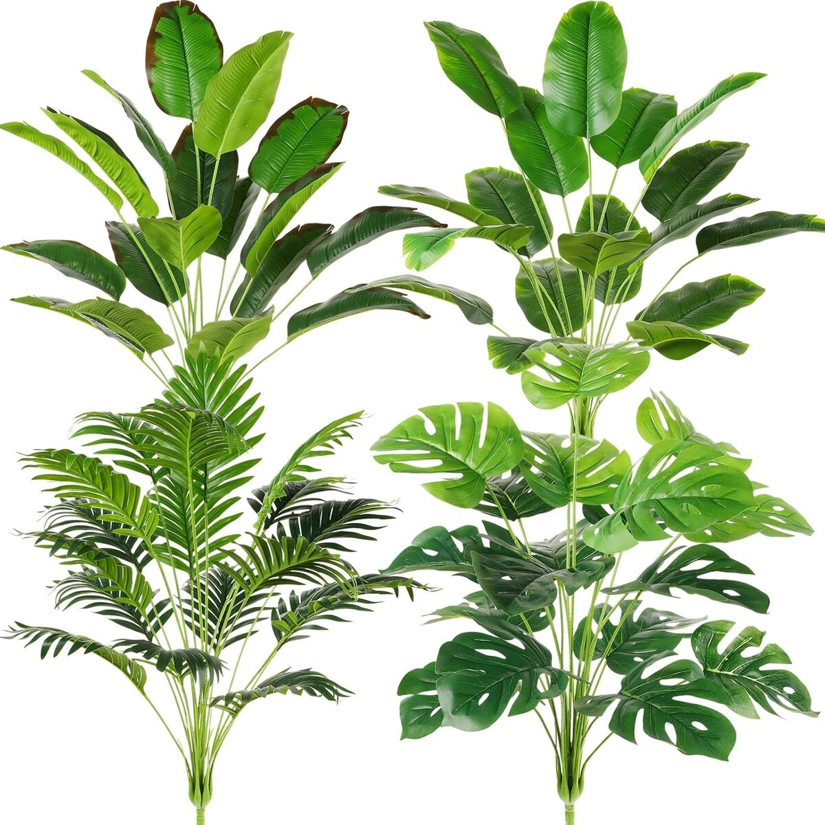 Avis sur les plantes artificielles d'intérieur Yunlly : palmier, bananier et monstera