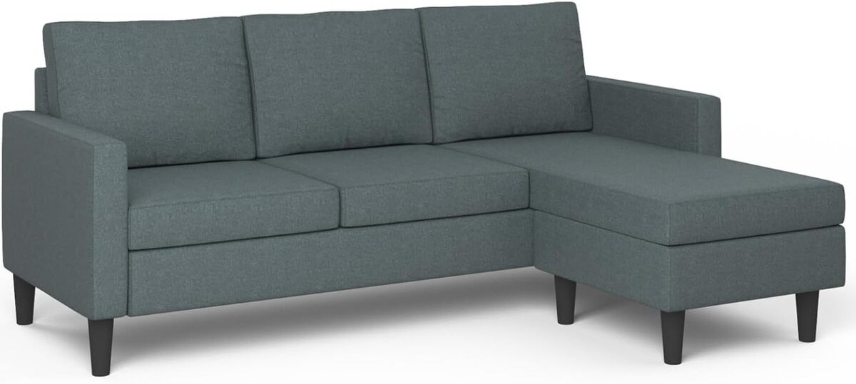 Test du canapé d'angle 3 places Marius IDMarket : confort et style en gris anthracite