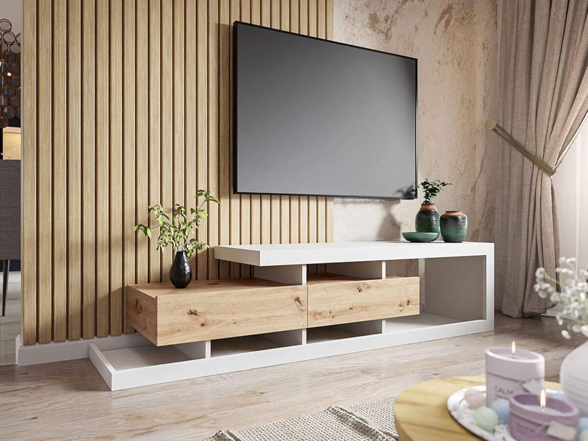 Test du meuble TV Olga : style scandinave et rangement optimisé