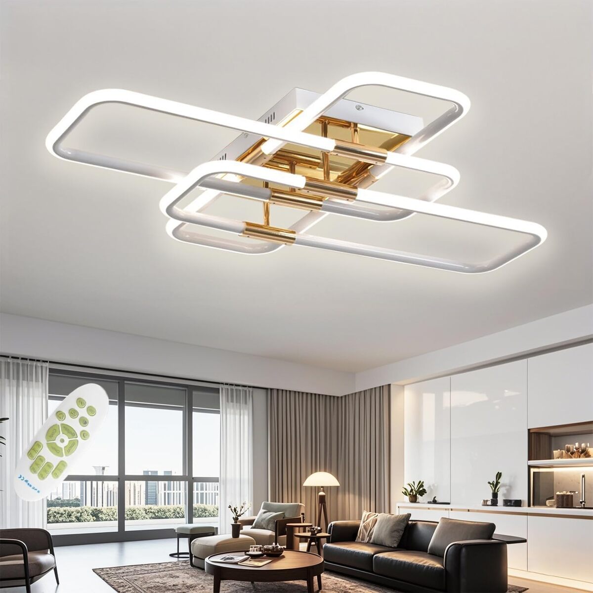 Test du plafonnier LED dimmable SXLXQM 54W avec télécommande