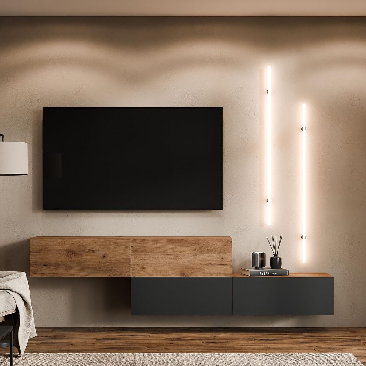 Test du planetmöbel meuble TV 160 cm : design moderne et rangement innovant