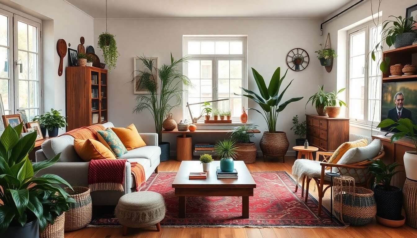 Cr&eacute;er une ambiance boh&egrave;me chic dans votre salon