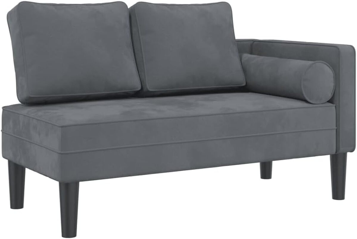 Avis sur la chaise longue vidaXL en velours gris foncé
