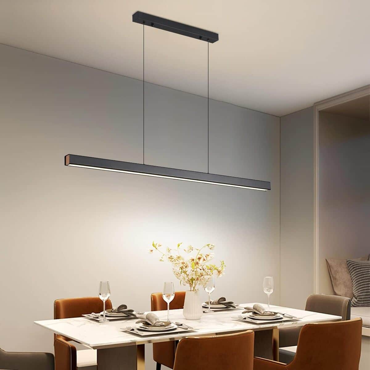 Avis sur la lampe pendante Mikeru linéaire moderne pour salle à manger