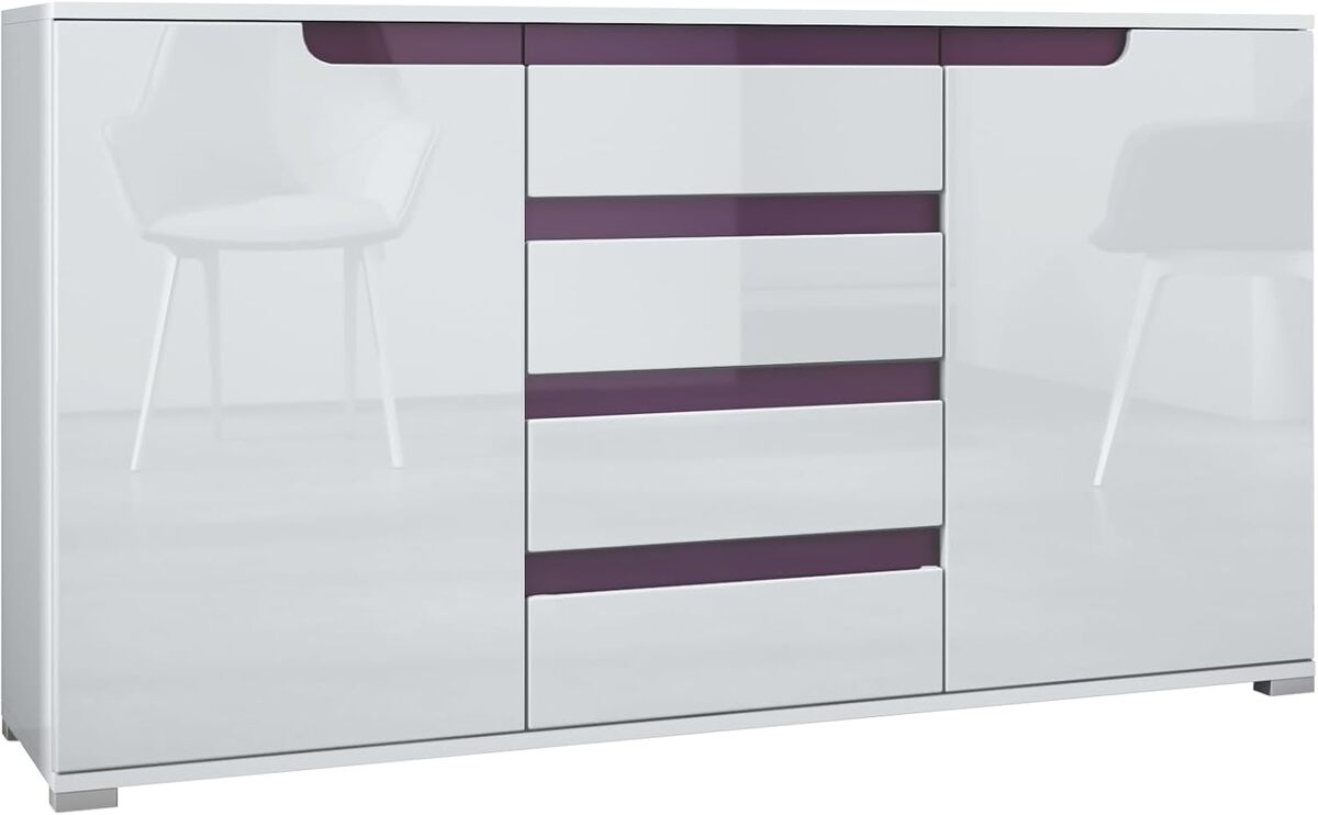 Avis sur le buffet Vladon Sylt : design blanc et décor en mûre