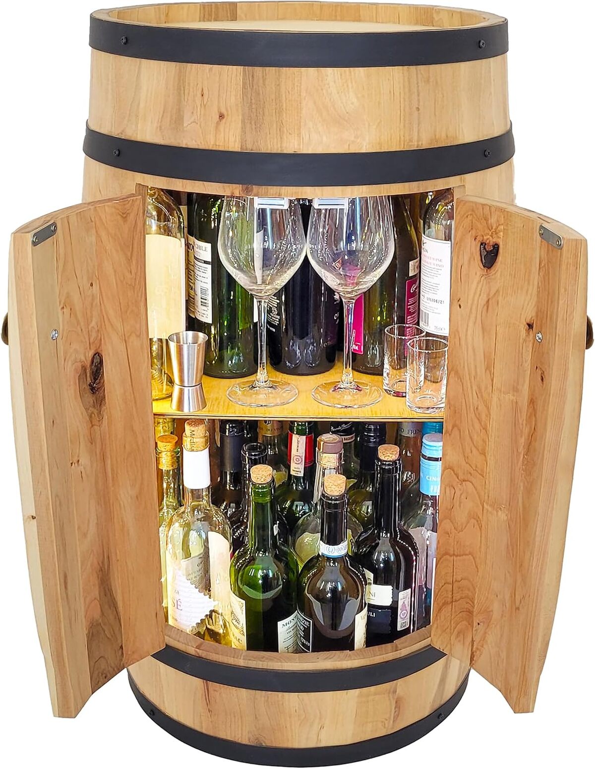 Avis sur le tonneau bar en bois Weeco avec LED : élégance rustique et fonctionnalité