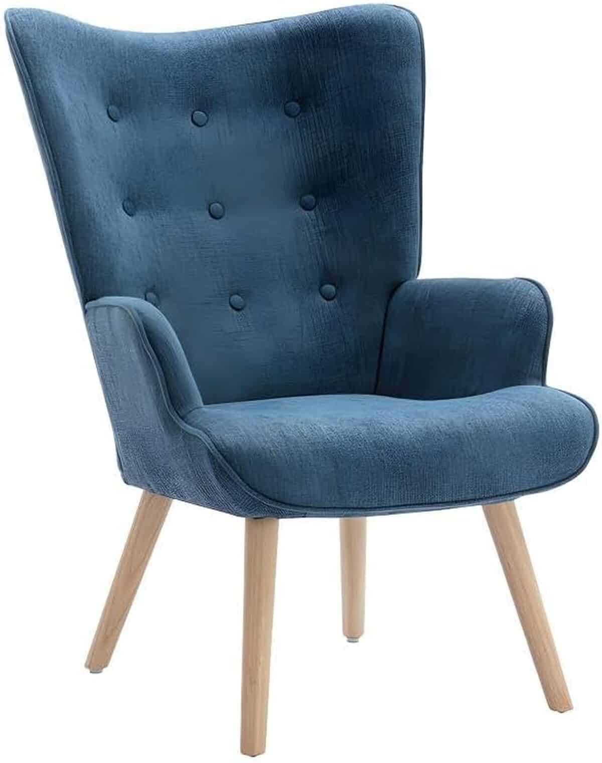 Avis : fauteuil scandinave bleu VATELY par Vente-unique