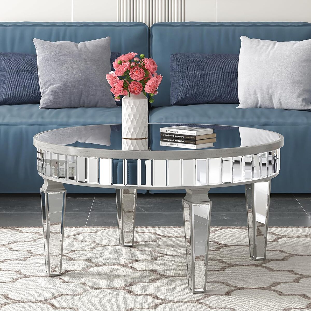 Avis sur la table basse cadre argenté et miroir vintage