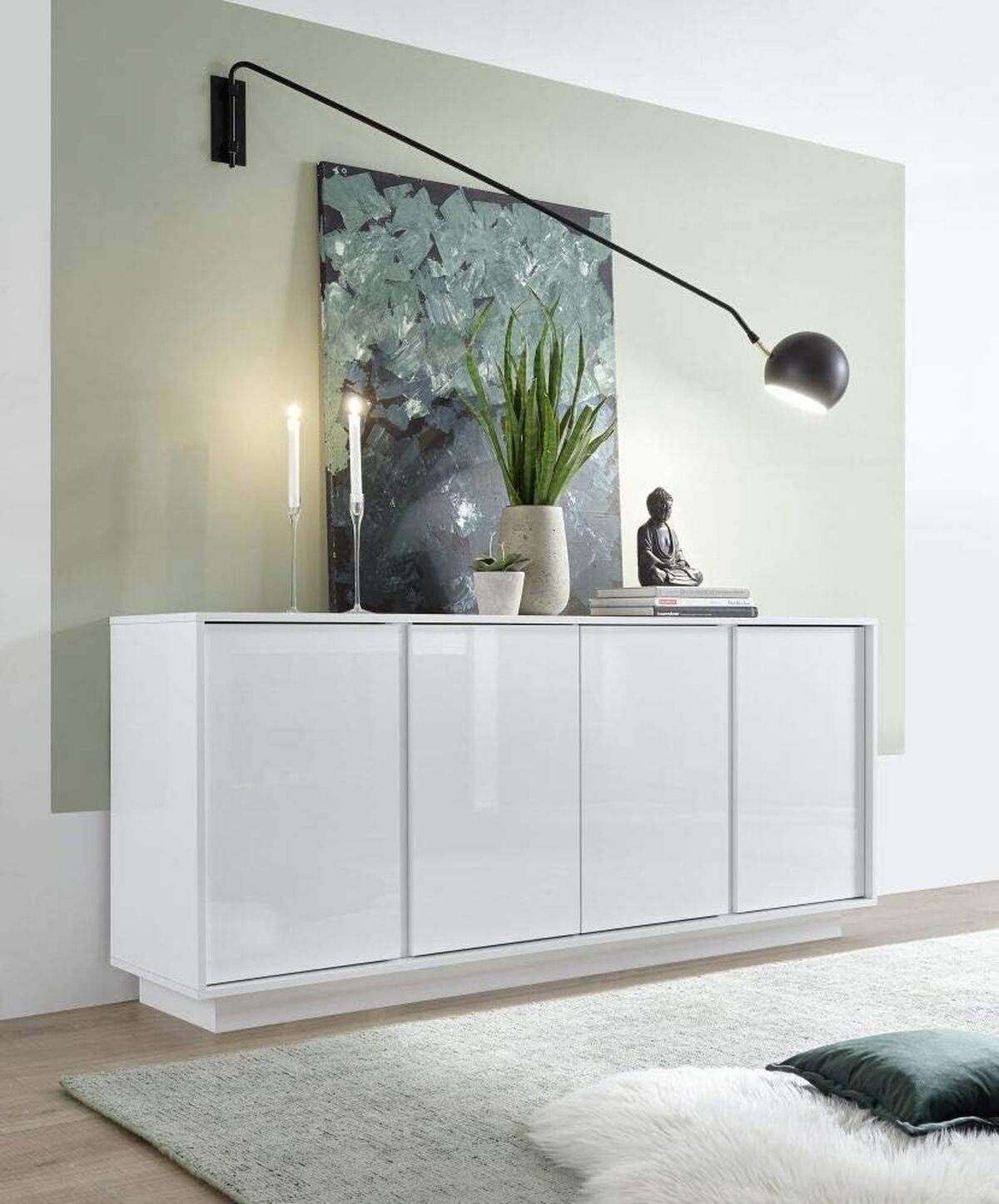 Test du buffet Web Convenienza Ice 4 portes : design moderne en blanc laqué