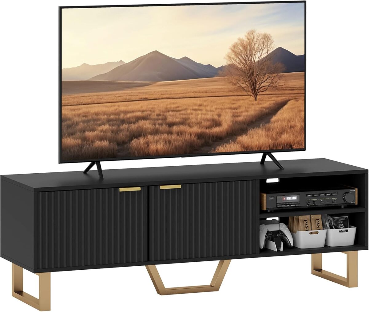 Test du meuble TV HOMCOM : design et praticité pour téléviseurs jusqu'à 70