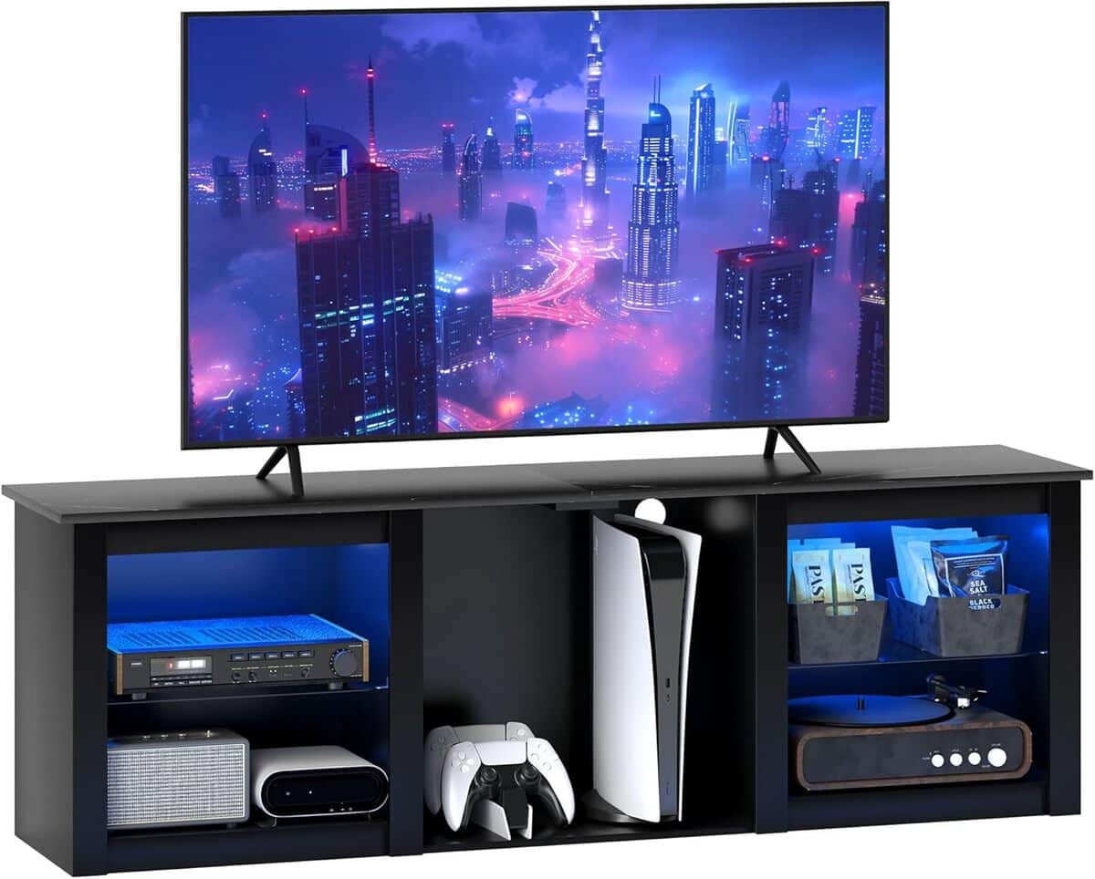 Test : meuble TV HOMCOM LED RGB polyvalent et élégant