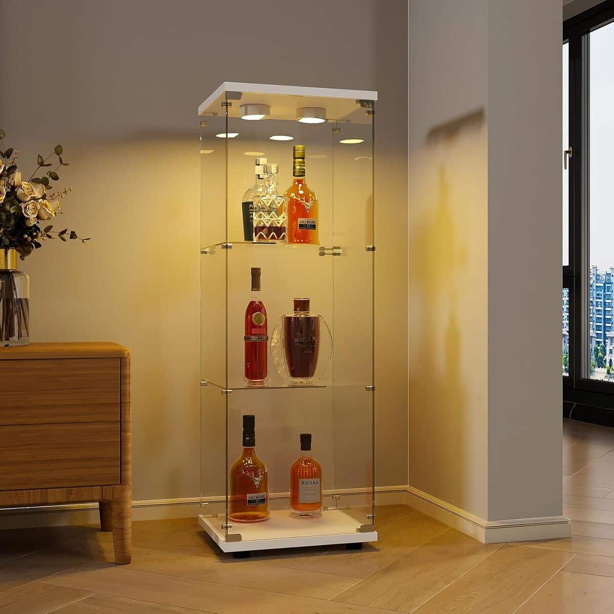 Test : vitrine led 3 étagères avec serrure
