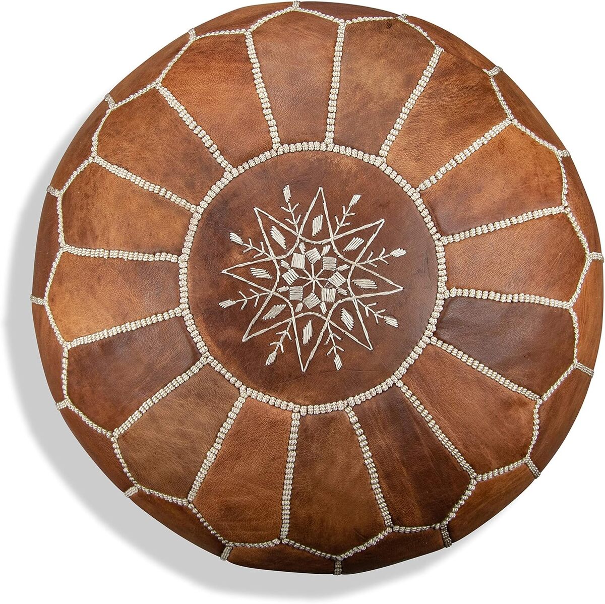 Avis : pouf marocain en cuir véritable cognac
