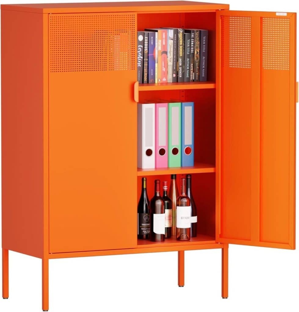 Test du meuble de rangement en métal : armoire à 2 portes et étagères réglables