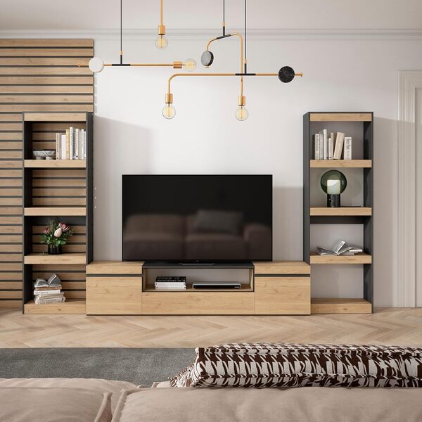 Skraut Home | Ensemble Meuble TV | Meuble Salon Complet | 320x186x35cm | pour Les TV jusqu'à 80